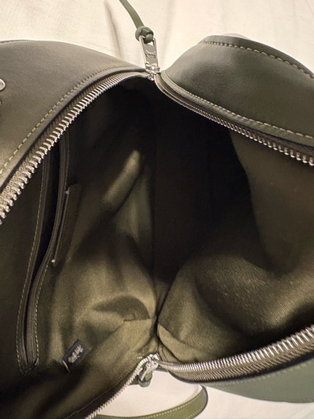 Coach Olive Green Canvas Backpack with Interior Zip Pocket - Picture 5 of 5